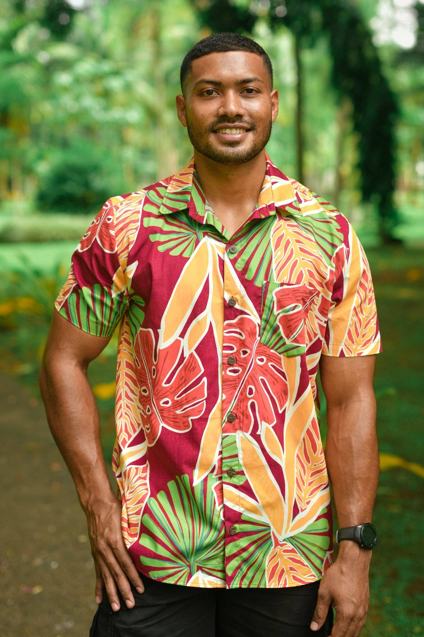 Tropical Jungle Print Short Sleeve Shirt