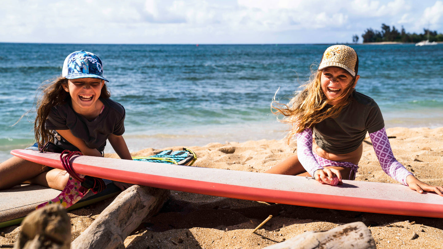 Hawaii Hibiscus Pink Lauhala Straw Trucker Hat