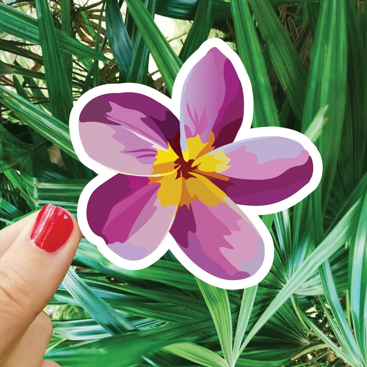 Purple Plumeria Sticker