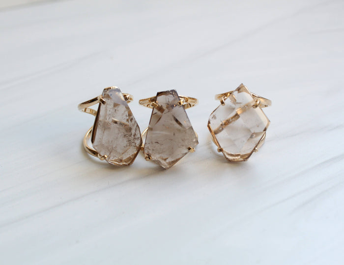 Smoky Quartz statement ring