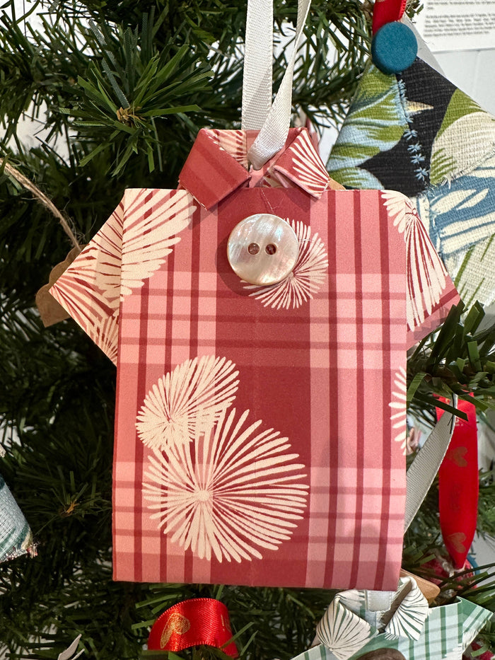 Handmade Aloha Shirt Origami Christmas Ornament