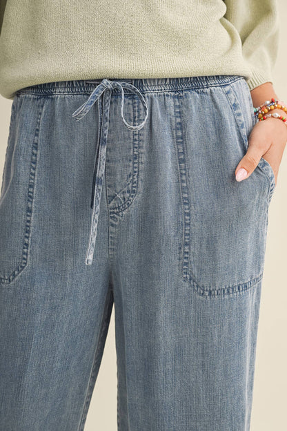 Cropped Denim Pants