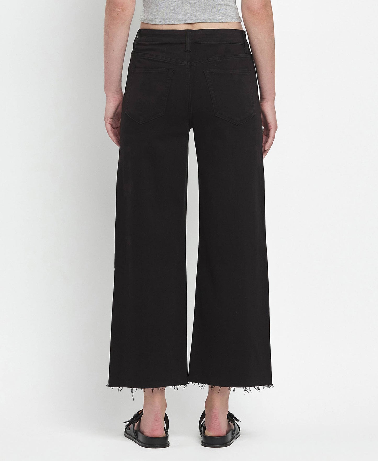 High Rise Crop Wide Leg Jeans