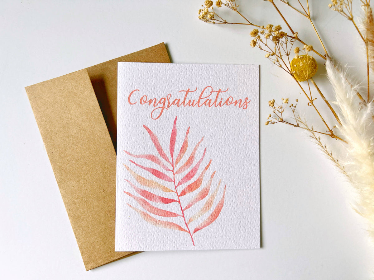 Pink Palm Greeting Card | Stationery | Congratulations