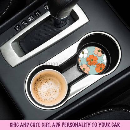 Puakenikeni Flowers Print Car Coasters