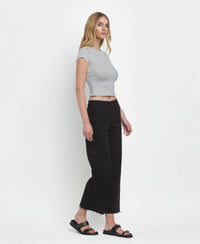 High Rise Crop Wide Leg Jeans