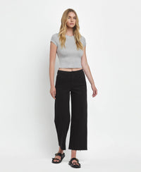 High Rise Crop Wide Leg Jeans