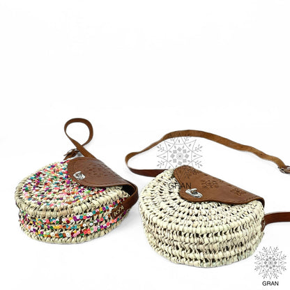 Round Straw Crossbody Bag
