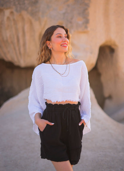 Off Shoulder Crop Top