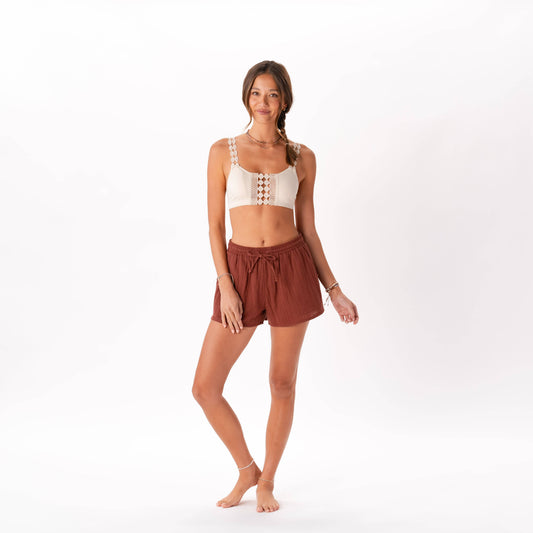 Nutmeg Cotton Cabana Shorts