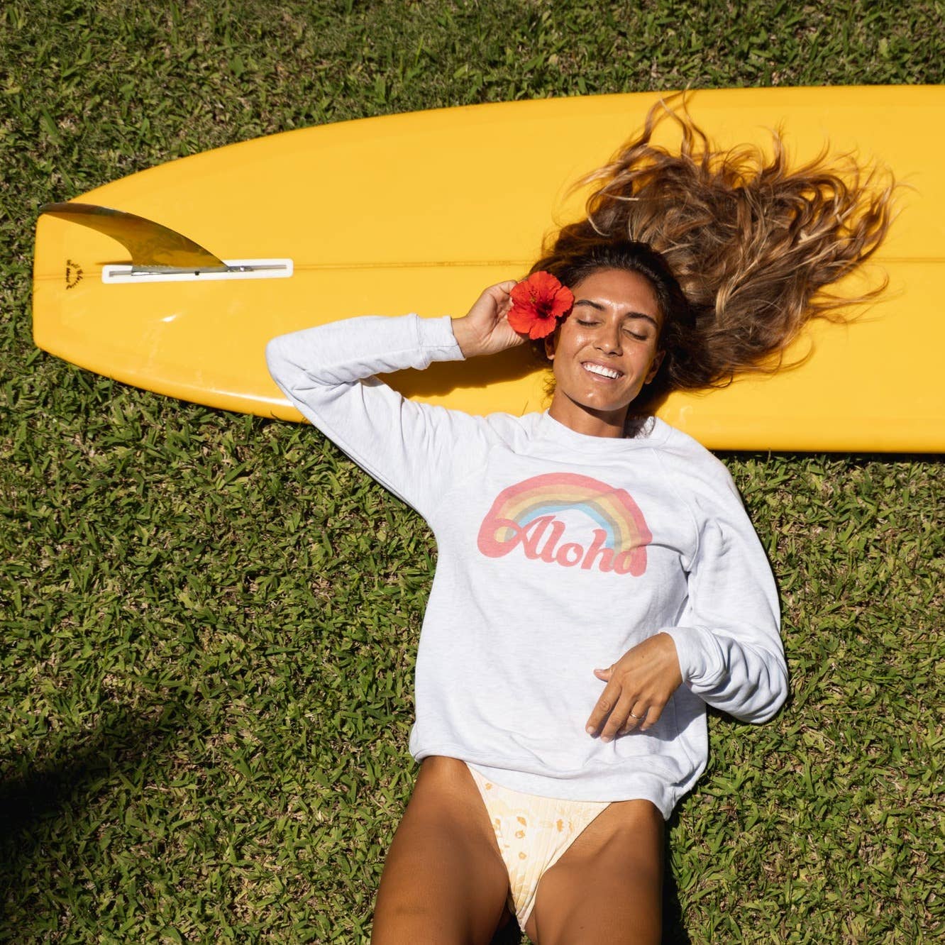 Aloha Retro Rainbow Crewneck