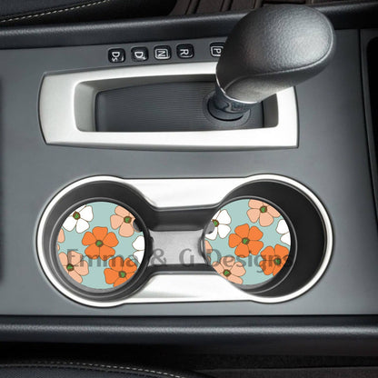 Puakenikeni Flowers Print Car Coasters