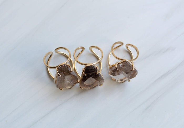 Smoky Quartz statement ring