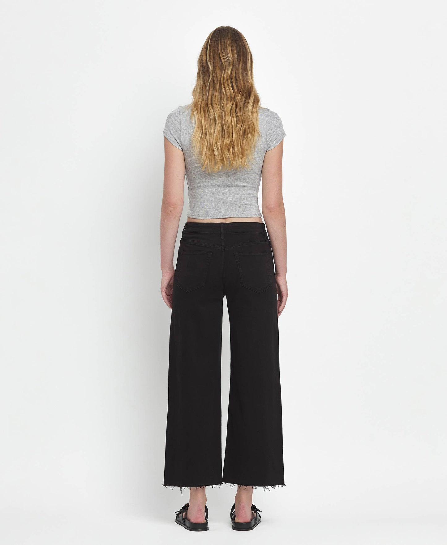 High Rise Crop Wide Leg Jeans