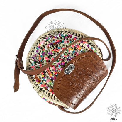 Round Straw Crossbody Bag