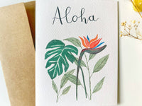 Tropical Aloha Watercolor Greeting Card