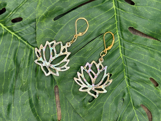 Abalone Lotus Earrings
