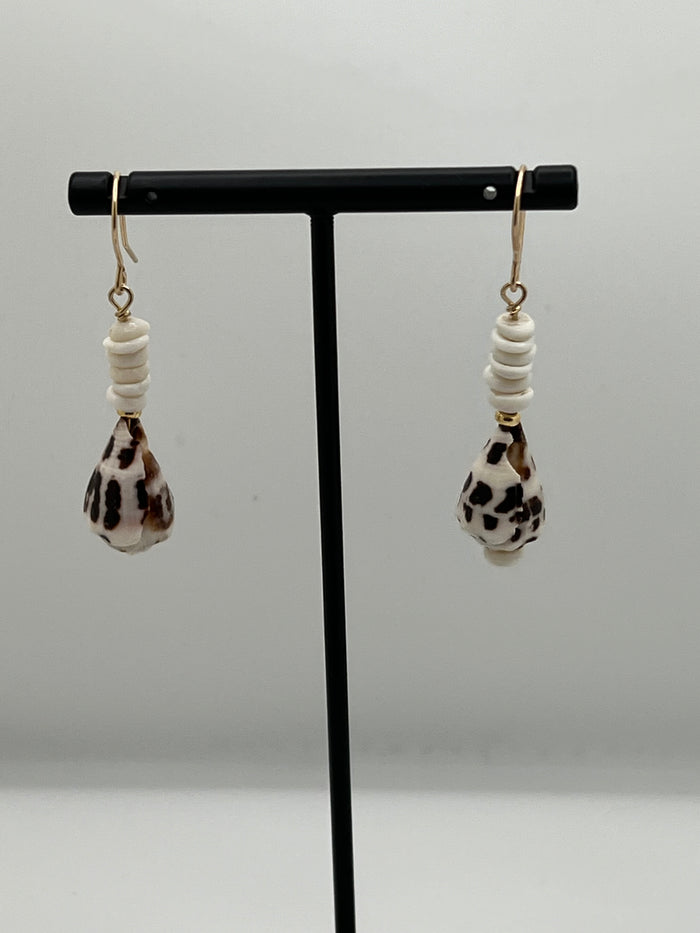 Hebrew Shell Drop Earrings