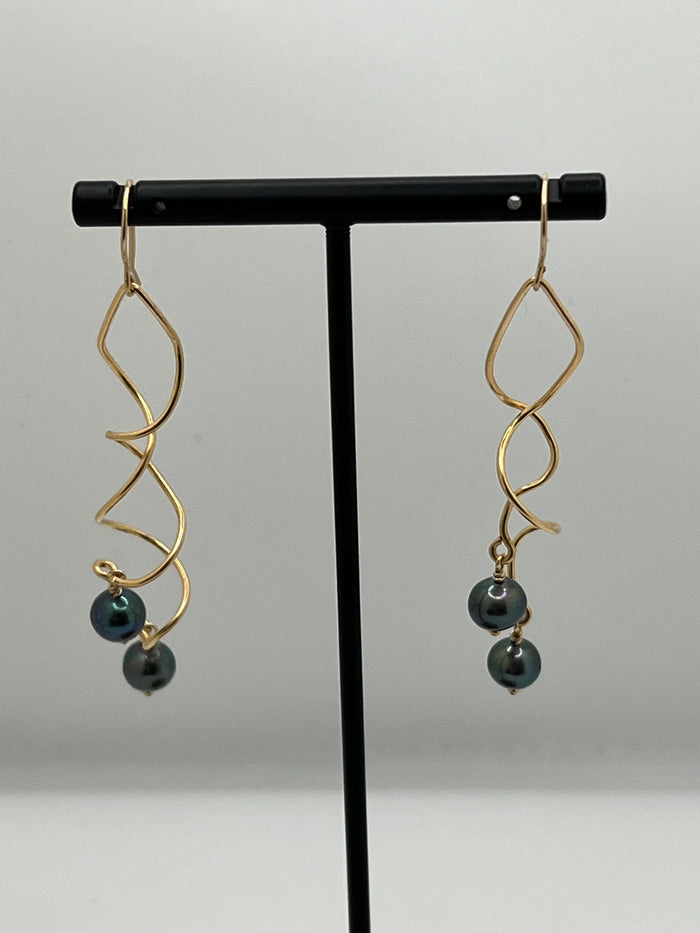 Fresh Water Pearl Twist Drop Earrings