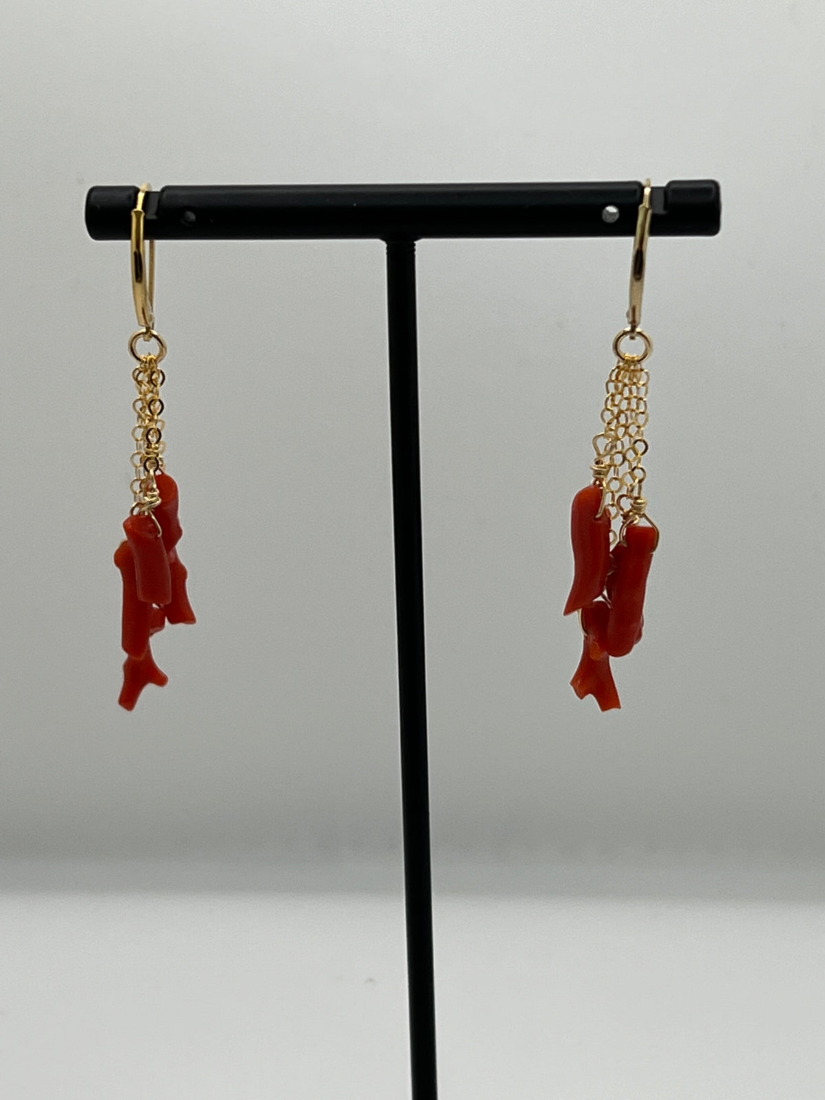 Small Branch Coral Drop Earrings