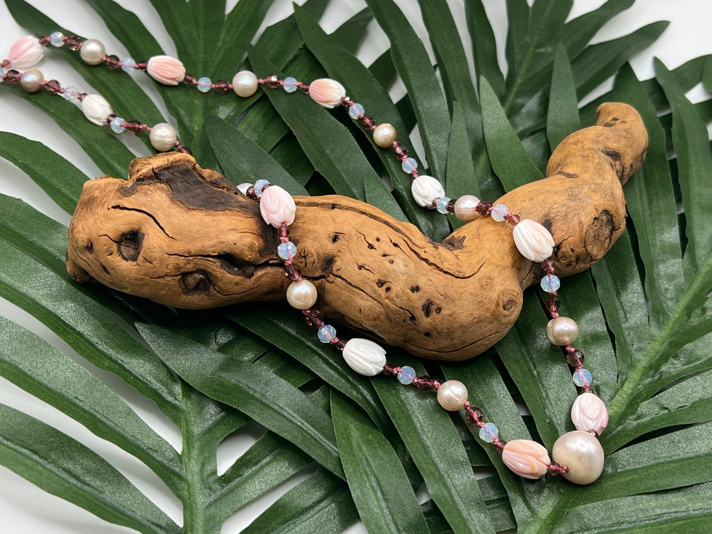 Pikake Shell Necklace with Pearls