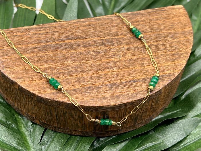 Emerald with Hematite Necklace