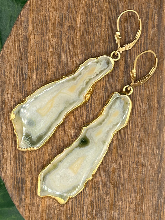 Sliced Agate Earrings