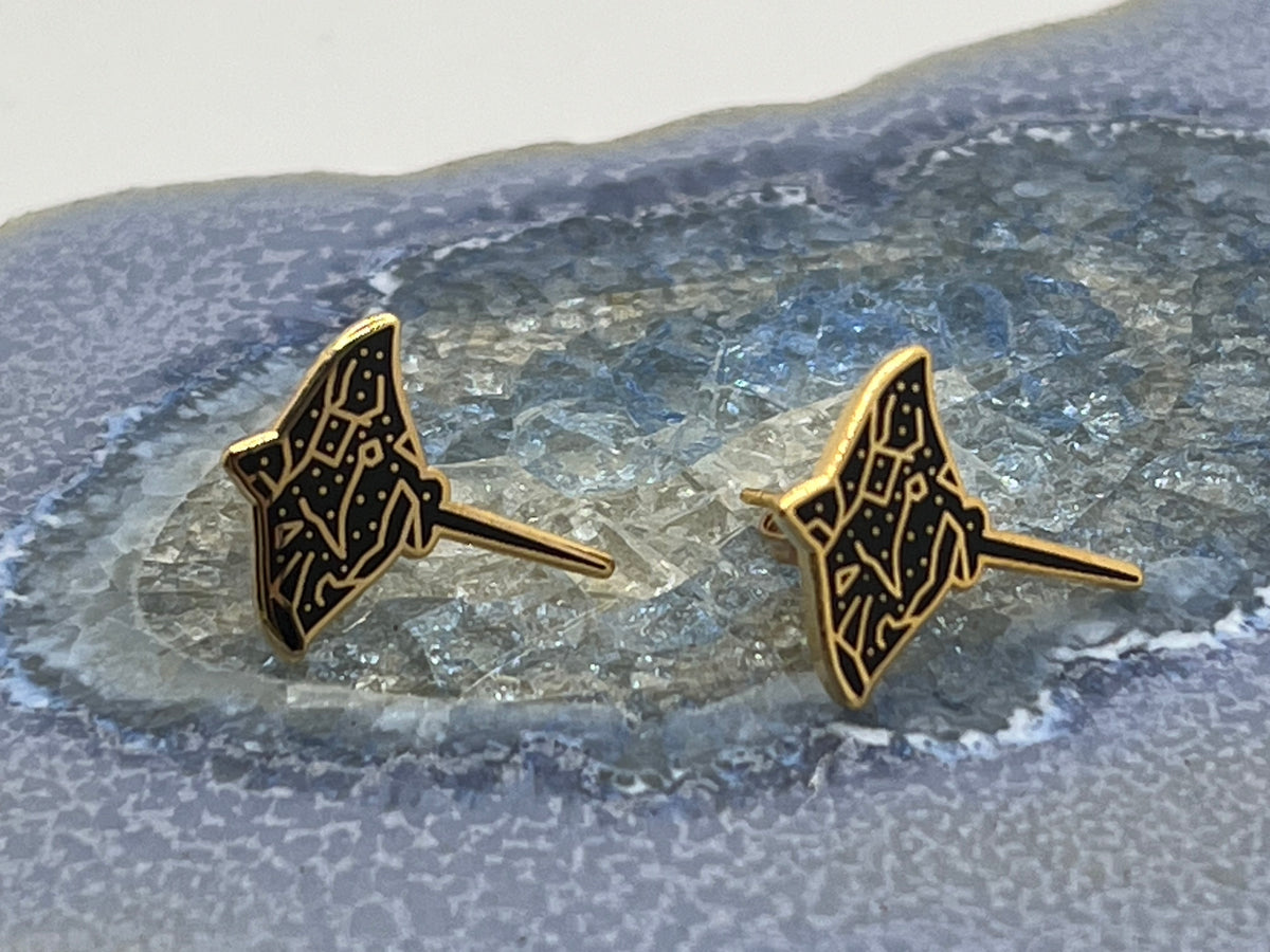 Eagle Ray Enamel Earrings