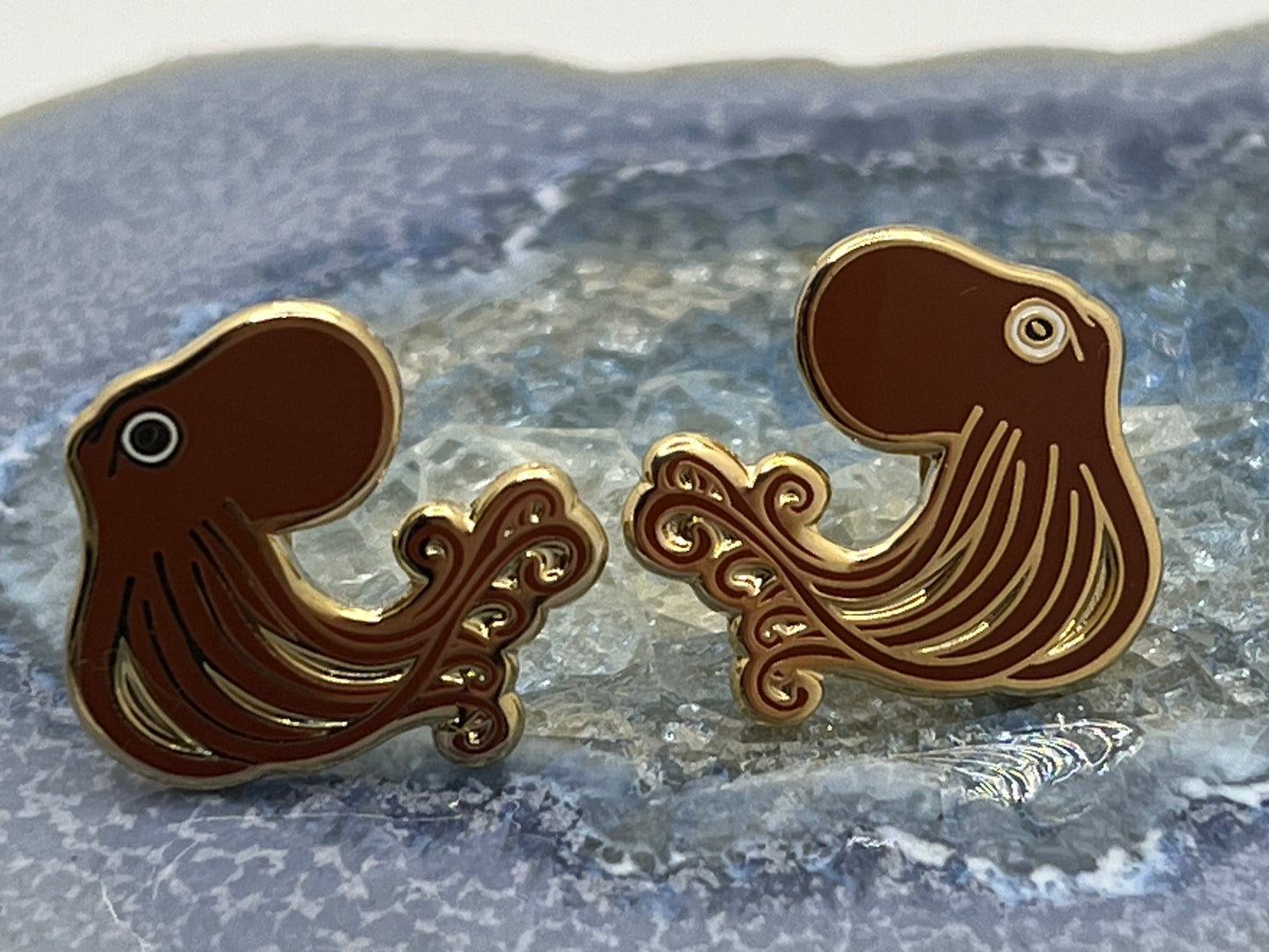 Octopus Enamel Earrings