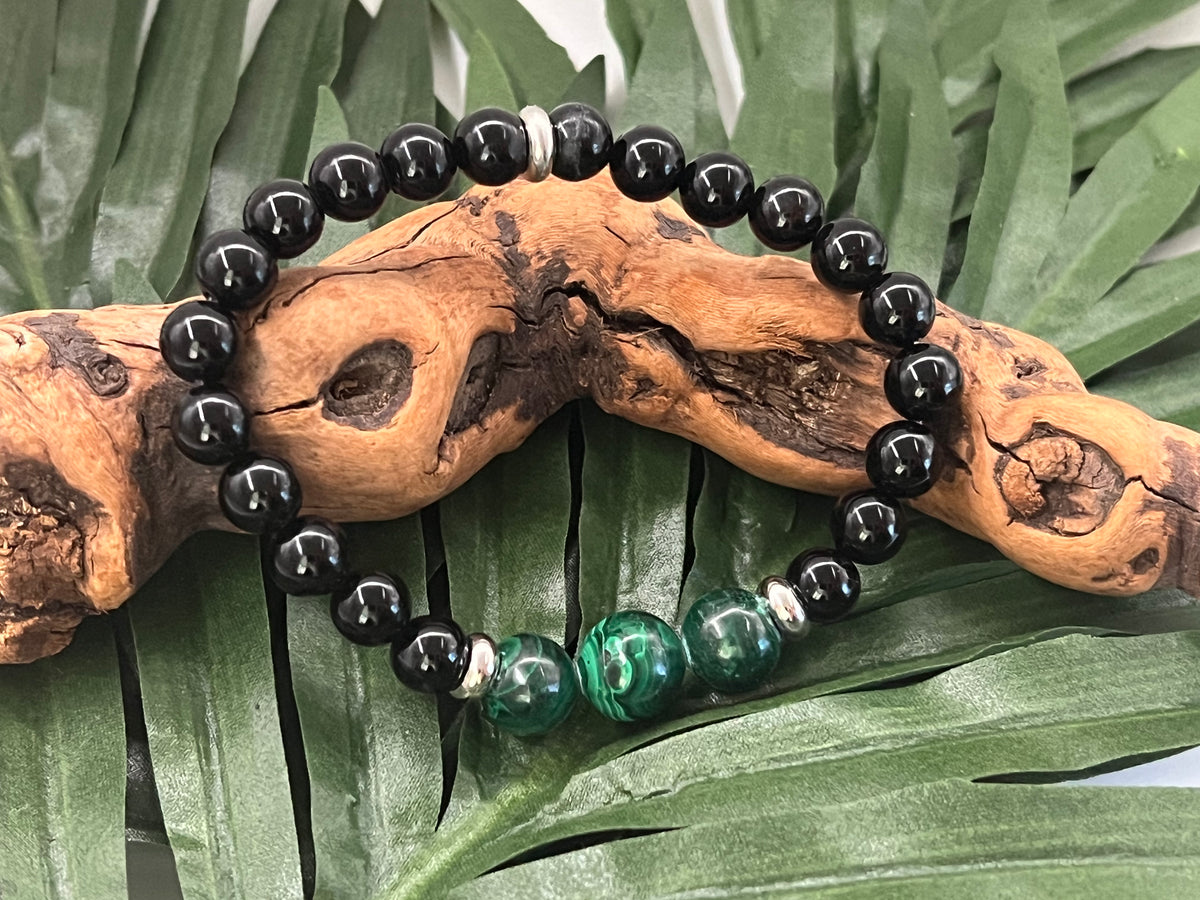 Men's Onyx Malachite Bracelet