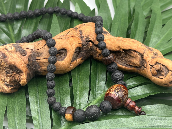 Men's Wood Lava Tiger Eye Necklace