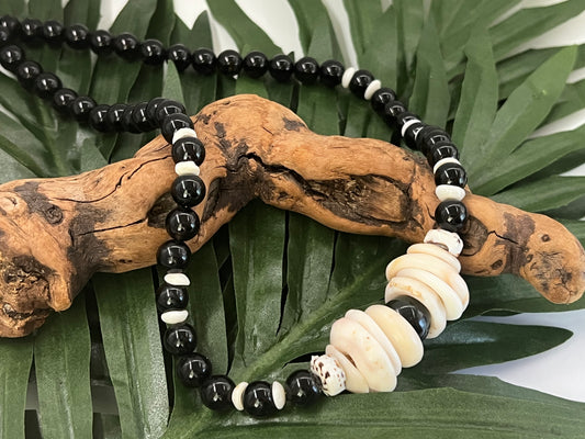 Men's Puka Obsidian & Onyx Necklace