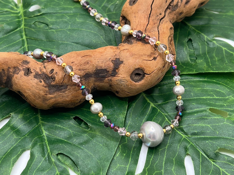 Pikake Shell Necklace with Single Pearl