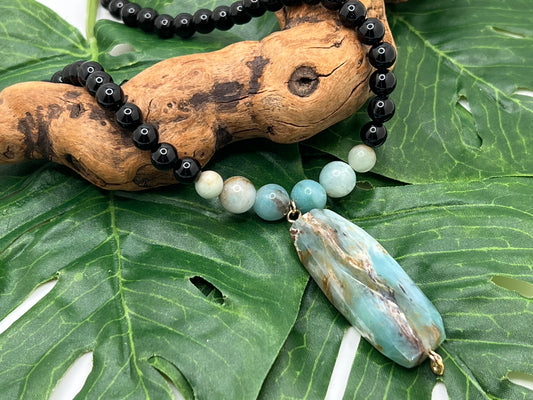 Men's Peruvian Opal w/Onyx Necklace