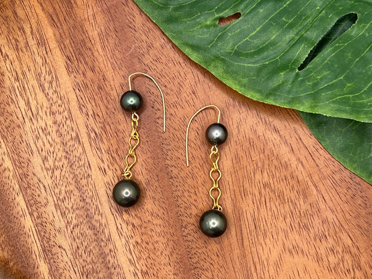 Tahitian Pearl Drop Earrings