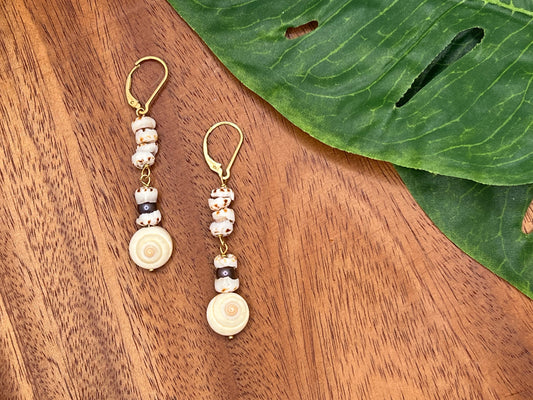 Tiger Puka Shell Earrings