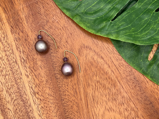 Purple Edison w/Ruby Earrings