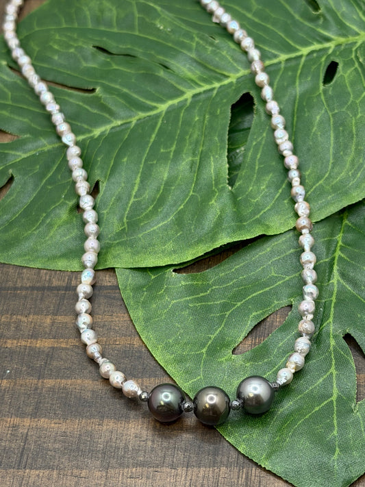 Tahitian and Akoya Pearl Necklace