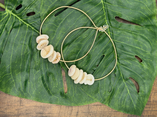 Puka Shell Hoop Earrings