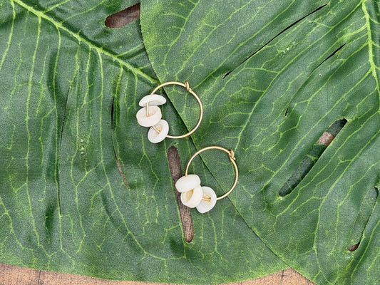 Mini Puka Shell Hoop Earrings