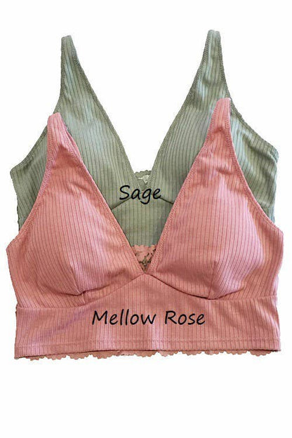 Ribbed Laced Back Bralette