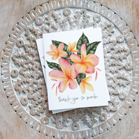 Tropical Watercolor Plumeria Thank You Card with Envelope