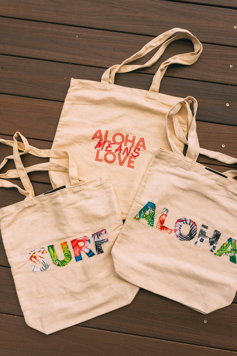 ALOHA Letters Canvas Tote Bag