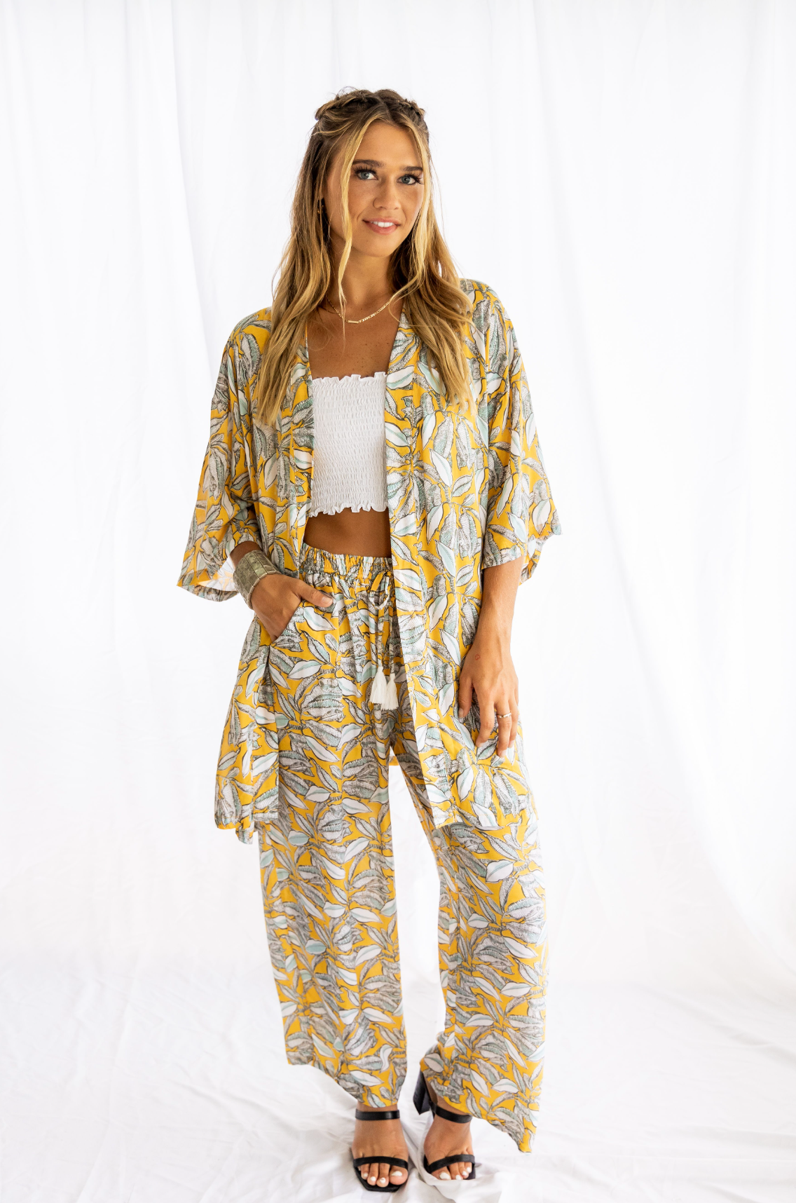 Plumeria Palazzo Pants