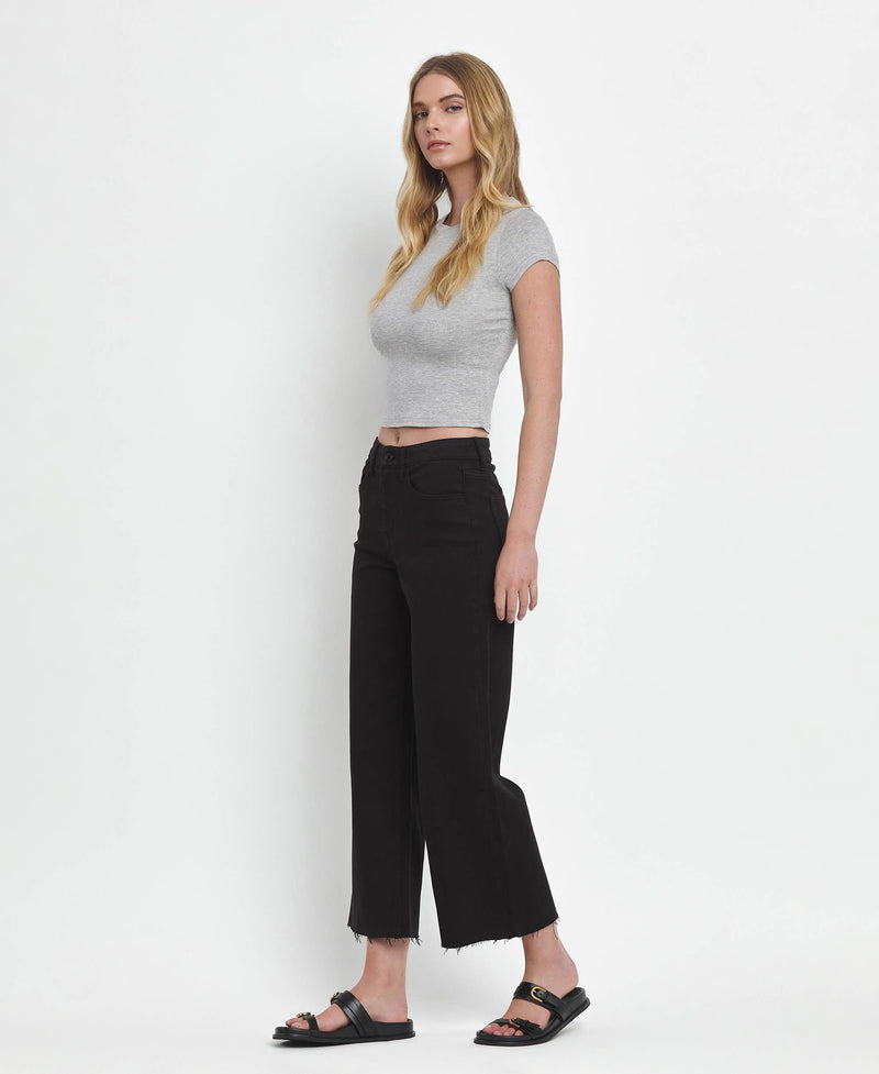 High Rise Crop Wide Leg Jeans