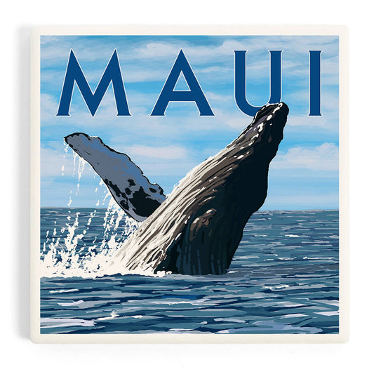 Ceramic Coaster Maui, Hawaii, Humpback Whale