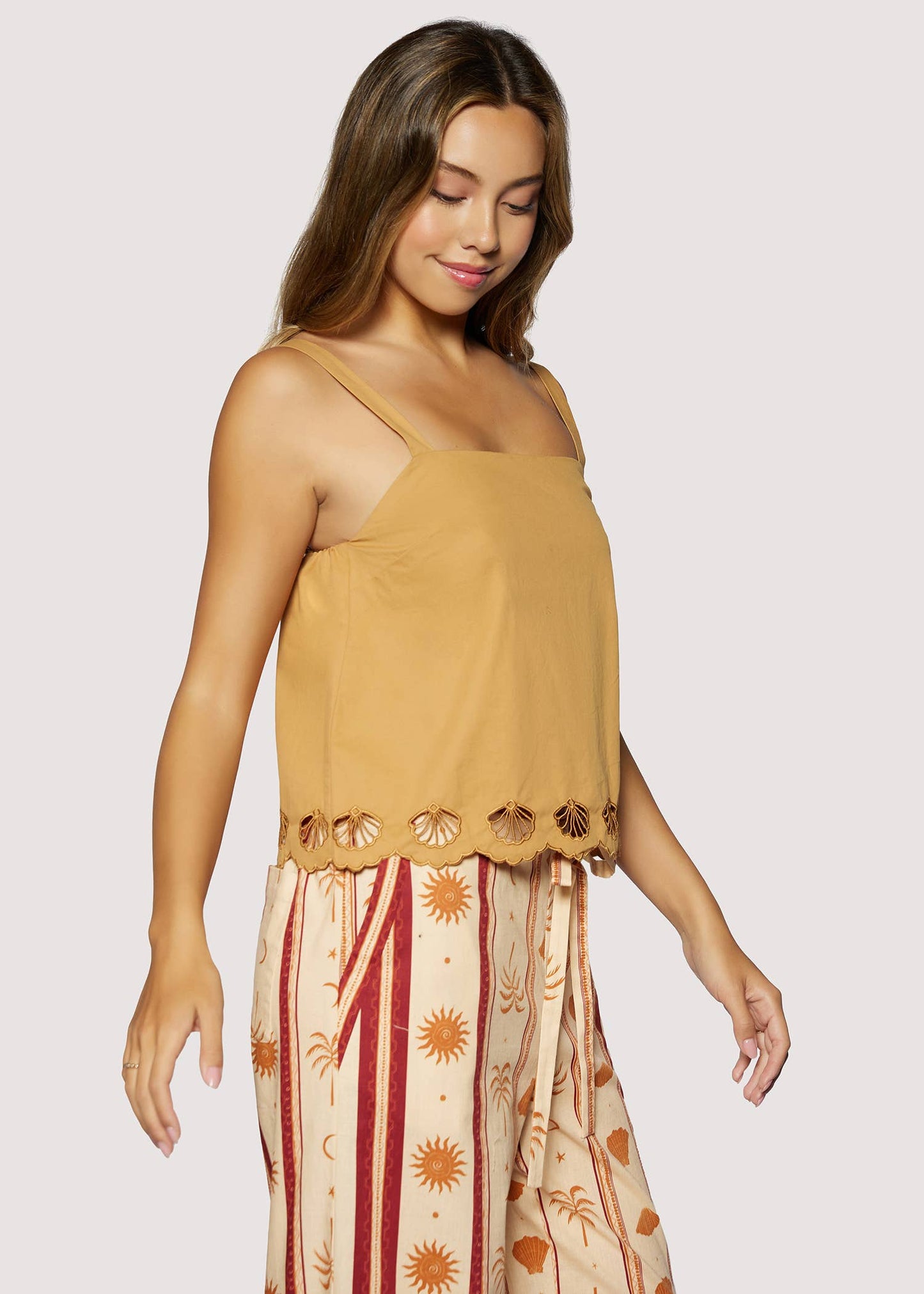 Seashell Drift Top - Cotton Poplin Resortwear