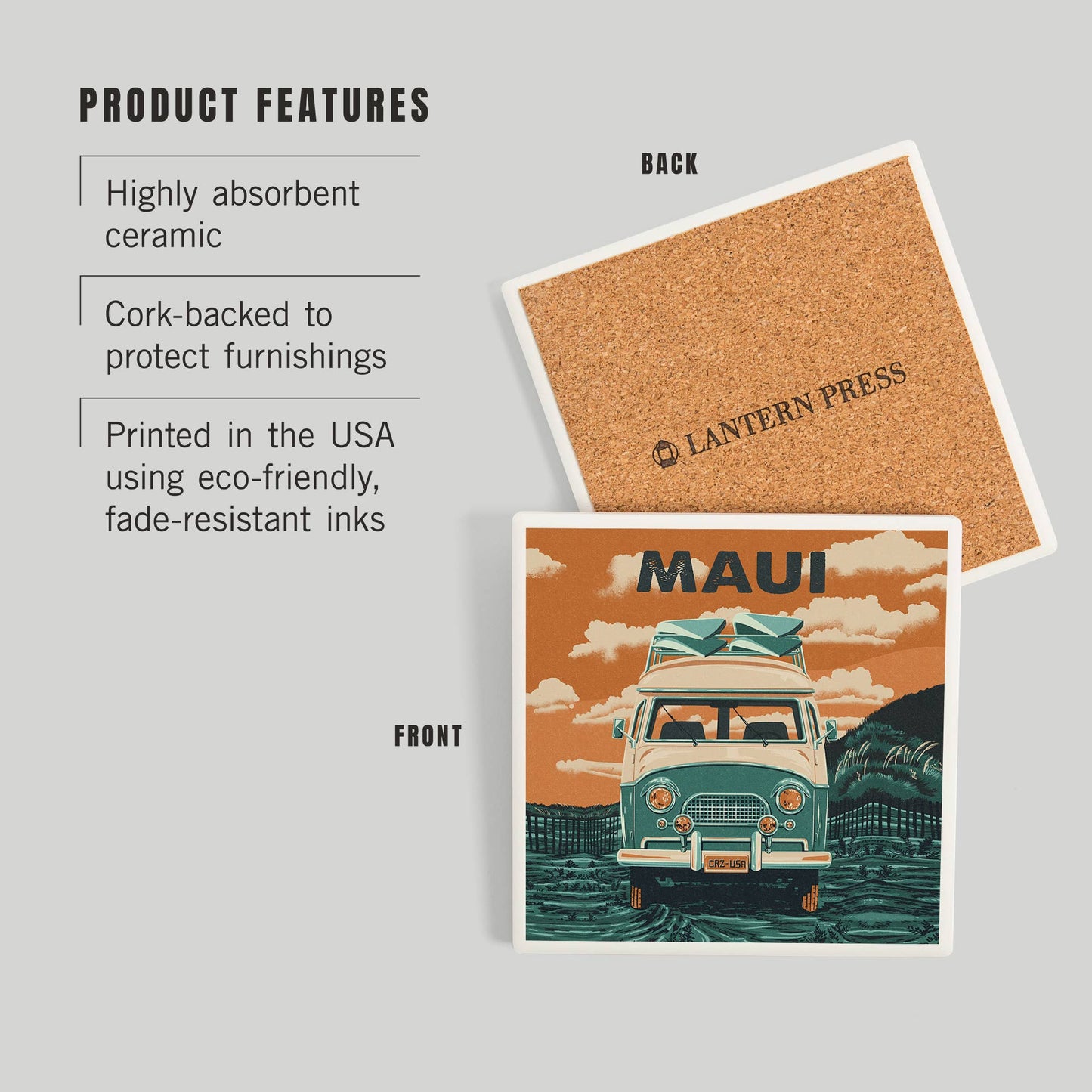 Maui, Hawaii, Letterpress, Camper Van