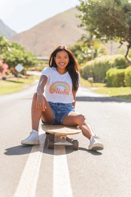 Aloha Retro Rainbow Tee
