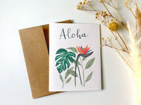 Tropical Aloha Watercolor Greeting Card